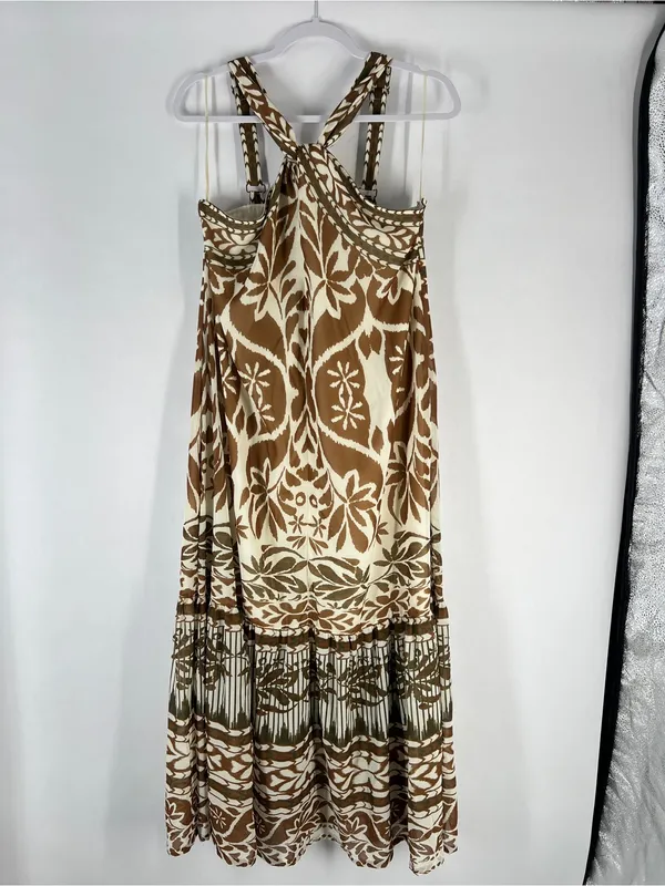 Anthropologie Vineet Bahl Boho Printed Halter‎ Maxi Dress Size M - Image 2