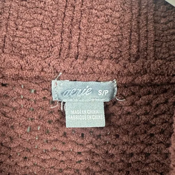 Aerie Maroon Turtleneck Sweater Size Small Boho Fall Cozy - Image 2