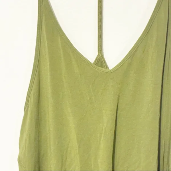 LULULEMON Size 4 Bronze Green Silk Modal Tied T- Back Relaxed Yoga‎ Tank - Image 3