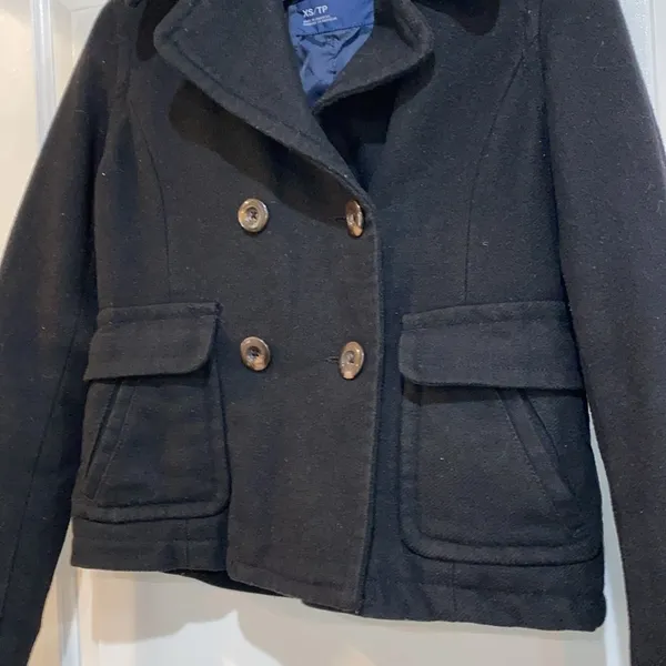 American Eagle black wool blend jacket coat size xsmall - Image 4