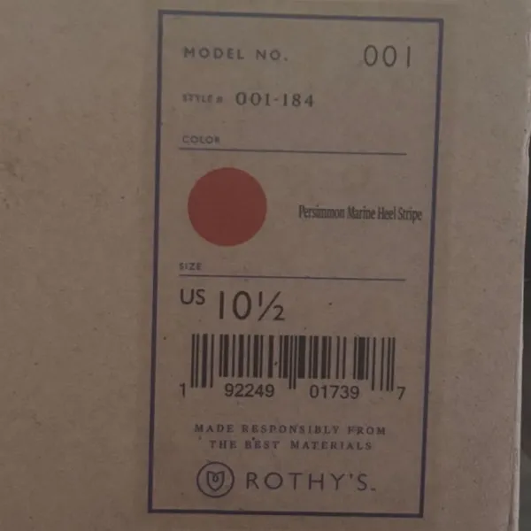 Rothy's The Point Persimmon Marine Heel Stripe Orange Flats Womens 10.5 - Image 8