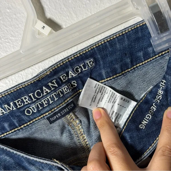 American Eagle Outfitters Women's Hi-Rise Jegging‎ Blue Distressed Jeans size 4 - Image 5