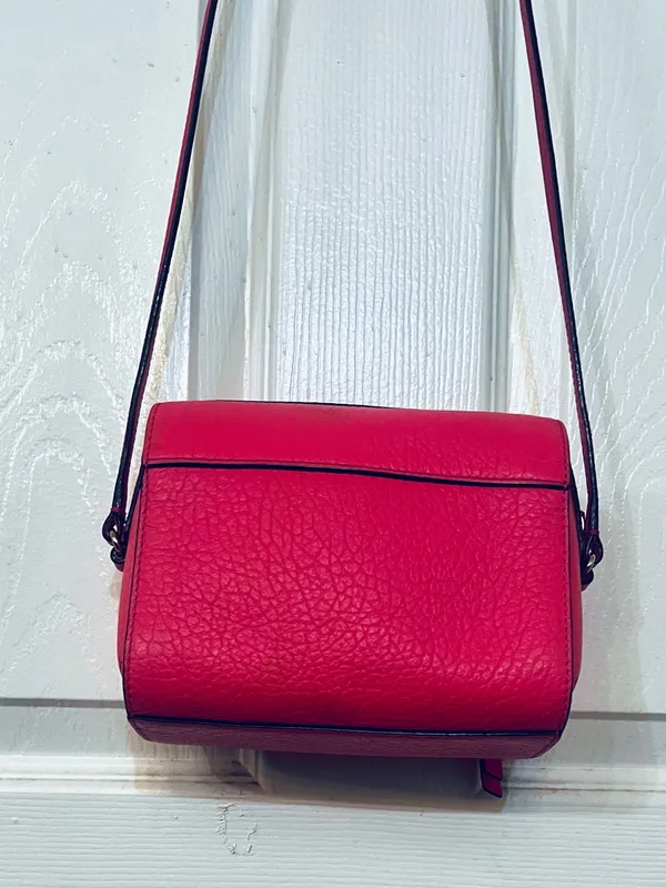 Kate Spade New York Perri Lane Looloo Pink Leather Laser Cut Crossbody Bag EUC - Image 8