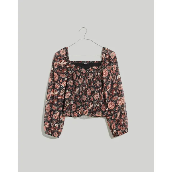 Madewell | Lucie Smocked Peasant Top in Floral | Small - Image 4
