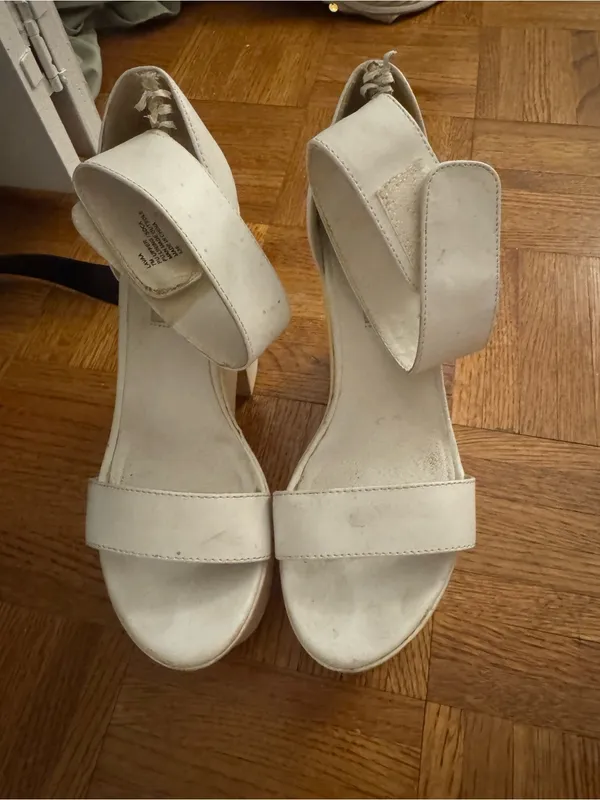 Steve Madden White Lavaa Platform Sandal Heels - Image 2