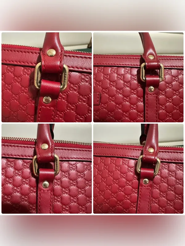 Gucci Micro Guccissima 2-Way Bag in Dark Red - Image 9