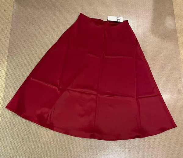ZARA A-line Midi Satin Skirts Size XS - Image 2