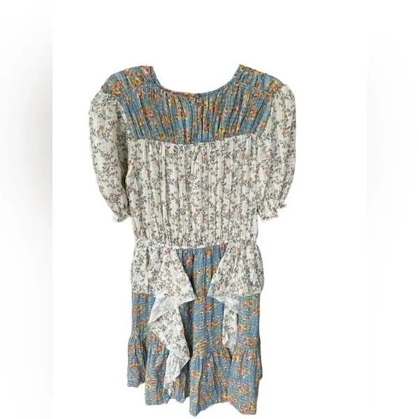 Current Air Anthropologie Ruffle Ditsy Floral Dress Size S - Image 3