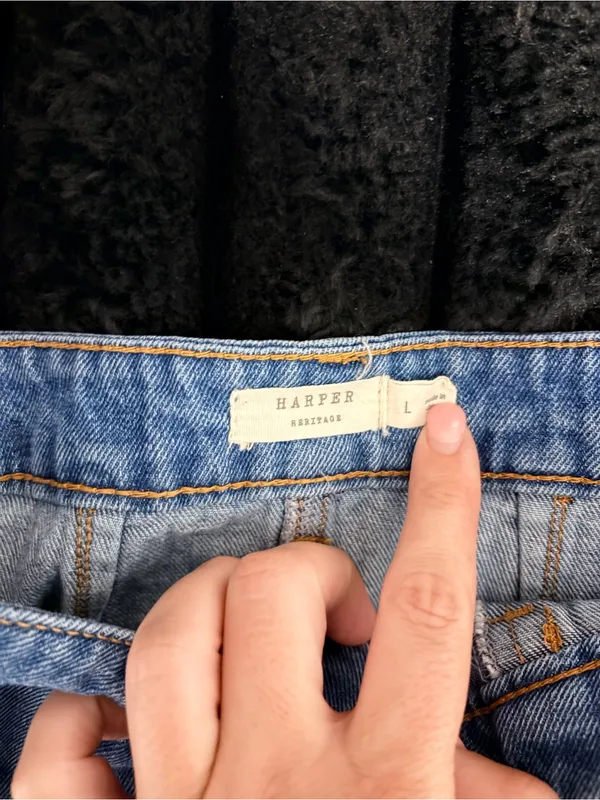 Harper Light Blue Denim Button-Front Mini Skirt - Image 4