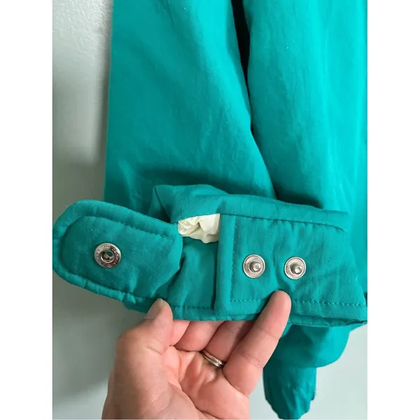 VTG Retro Woolrich Fleece Lined Jacket Womens Medium Green Full Zip L/S USA - Image 5