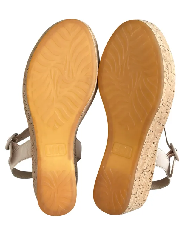 ONO Caul Beige Knot Front Cork Wedge Leather Sandals Women’s Size 8 - Image 7