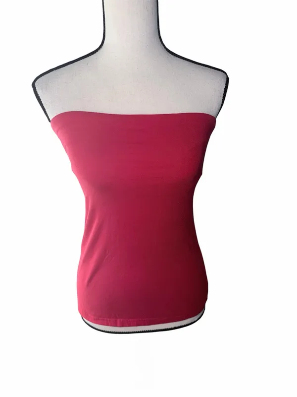No Boundaries Red Tube Top Size Medium Strapless Basic Y2K Casual Top Summer - Image 2