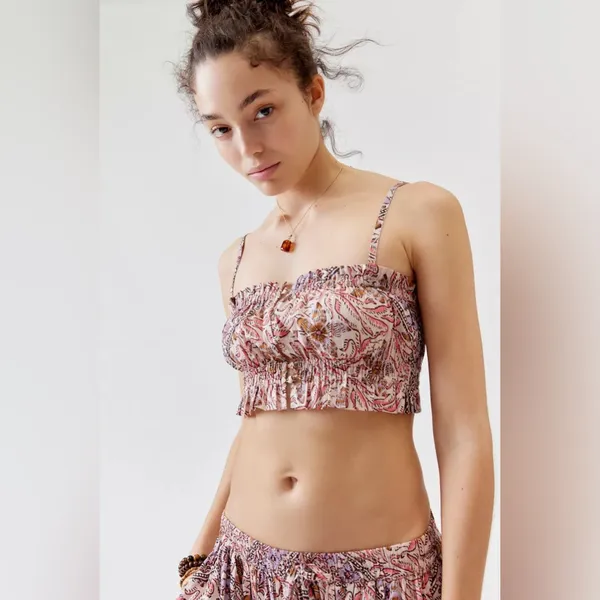 Urban Outfitters Out From Under Jasmine Floral Cropped Cami Top Size Small - Image 3