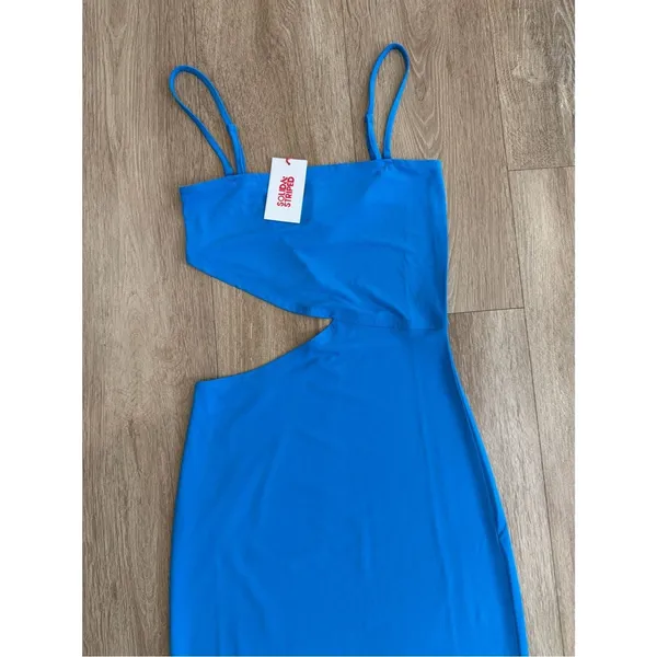Solid and Striped Cameron Cut Out Midi Dress Blue Size Small MSRP $228 - Image 3