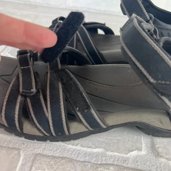 Teva Tirra Sandals Women 7.5 Black Gray Strappy Adjustable Hiking Comfort Sporty - Image 7