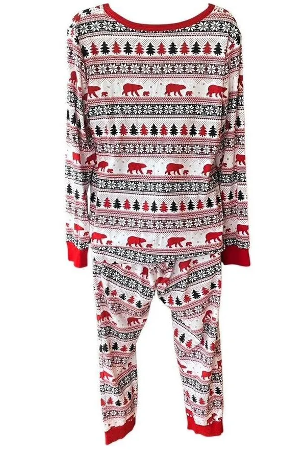 NWOT ~ WONDERSHOP 2 Pc. Bears Trees Snow Lounge Sleepwear Pajamas ~ Women's XL - Image 3