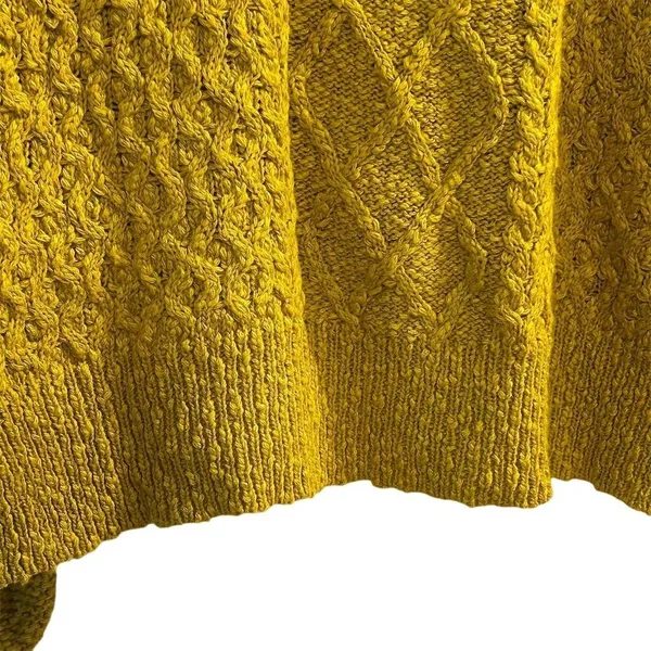 Lucky Brand Women's Cable Knit Crew Sweater Yellow Size S Casual Pullover‎ - Image 4