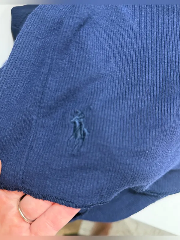 Polo by Ralph Lauren Navy Rib Long Sleeve Turtleneck Top Large - Image 5
