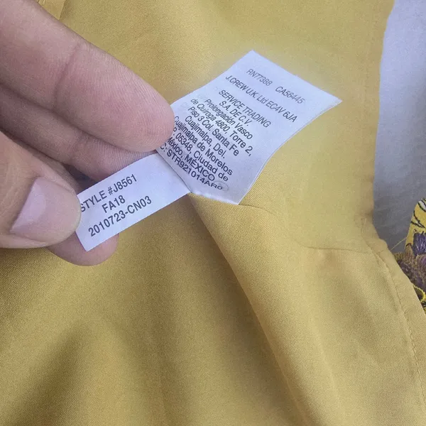 Madewell x Karen Walker Floral Print Dress Mock‎ Neck Long Sleeve Yellow Size 2 - Image 8