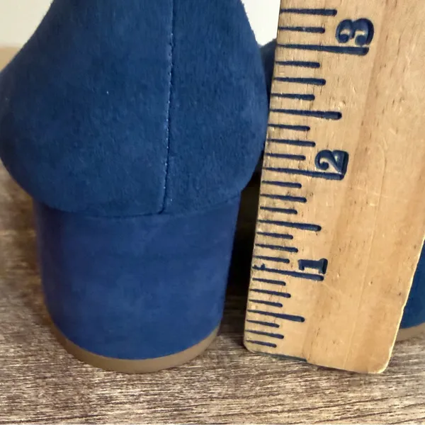 Franco Sarto Fausta Low Heels Pumps Women’s Size 6 Blue Suede Office Modest - Image 5