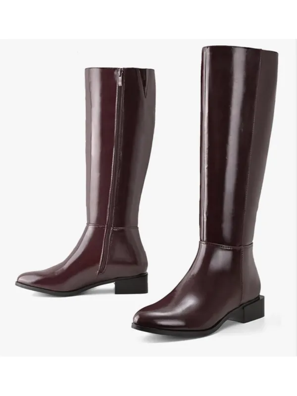 NEW Shoe'N Tale Chunky Low Heel Pointed Toe Winter Knee High Boots 9.5 - Image 8