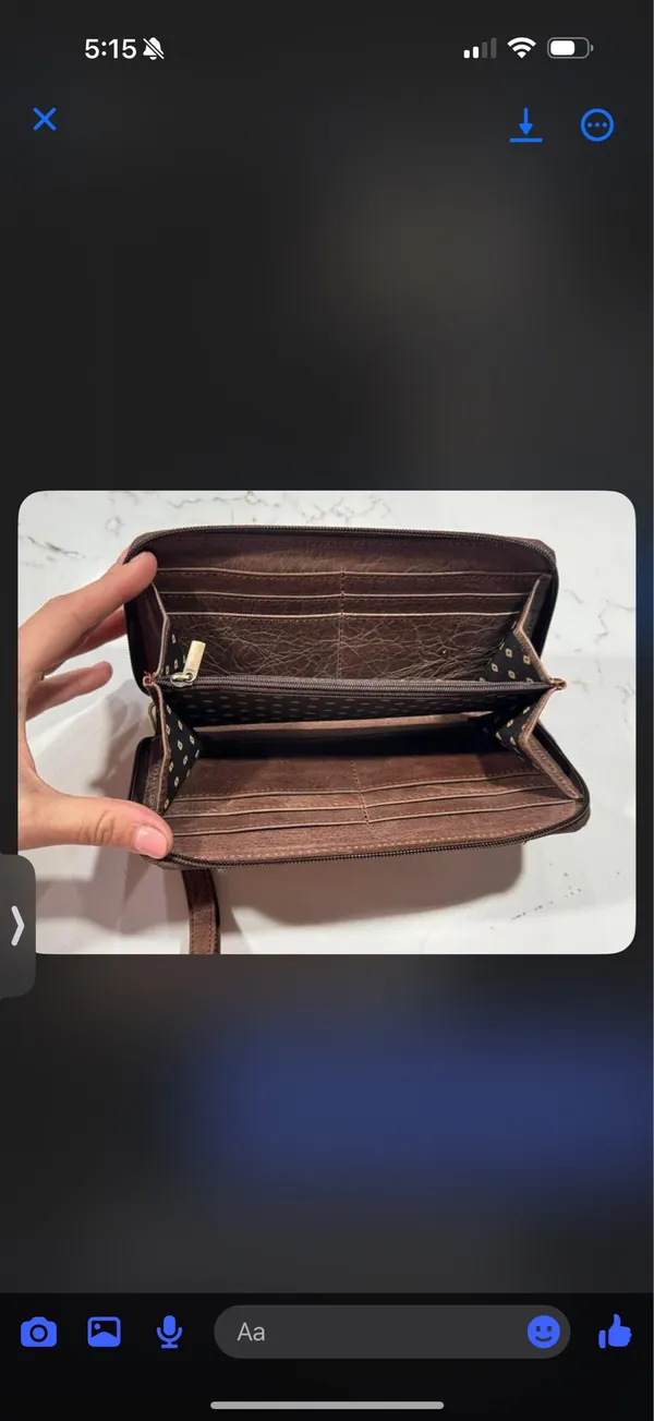 Genuine cowhide wallet Brown - Image 2