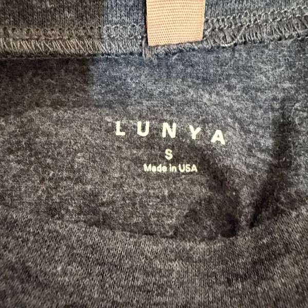 Lunya Restore Base Shirt Womens Small Charcoal Gray Supima Cotton Loungewear Tee - Image 6