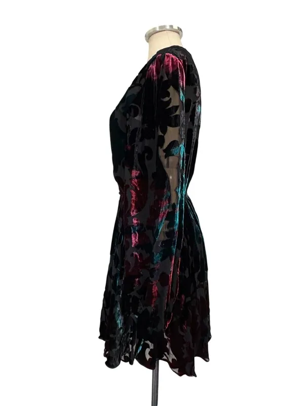 Caroline Constas Olena Velvet Burn Out Mini Dress Size Small - Image 5