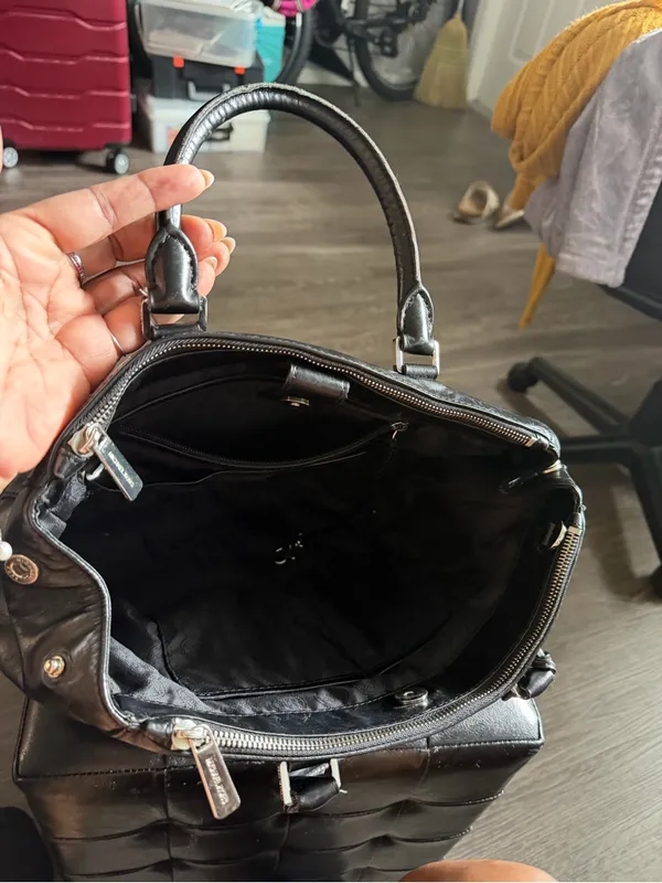 Michael Kors Black Leather Tote Satchel - Image 6