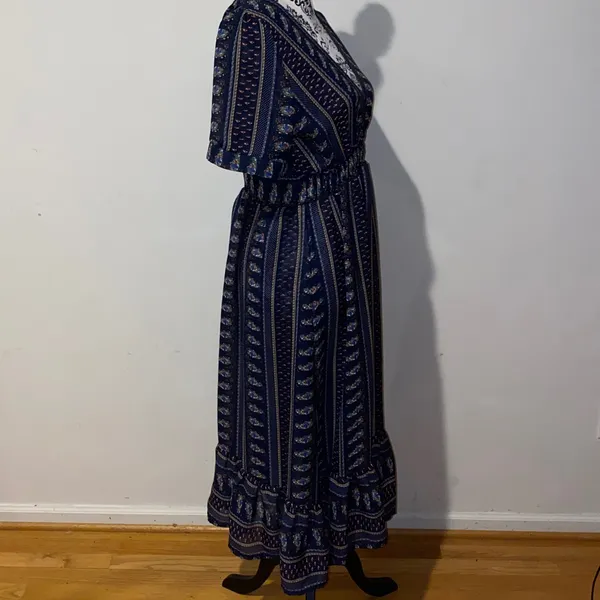 Bohemian Floral Maxi Boho V-Neck Boutique Dress Size Small - Image 7