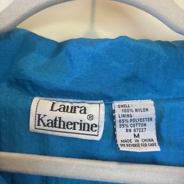VTG Laura Katherine Medium Windbreaker Multi Color Aztec Lightweight Jacket 90's - Image 2