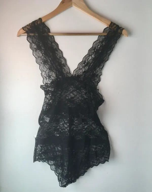 Black Lace Bodysuit Size L - Image 2