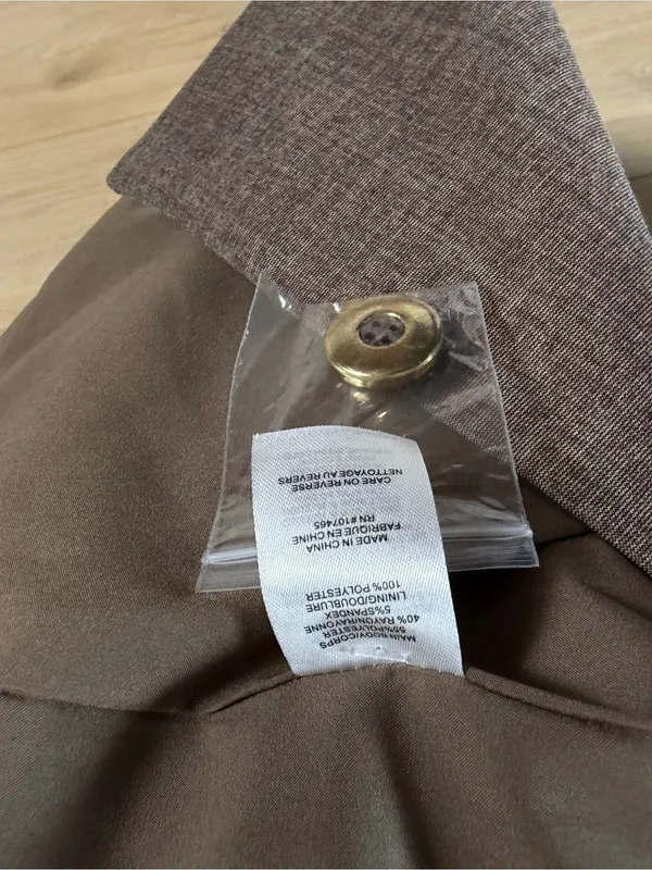 Gustavo Arango Collarless Menswear Style Blazer Jacket Size 4 Brown - Image 7