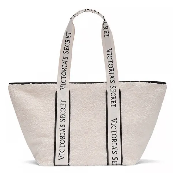 Victoria's Secret New‎ Cozy Plush Totepink and cream - Image 2