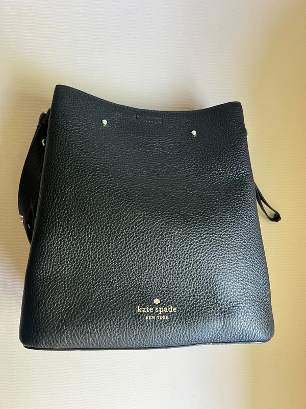 Kate Spade Marti Small Bucket Bag Black Pebbled Shoulder Crossbody NWOT - Image 3