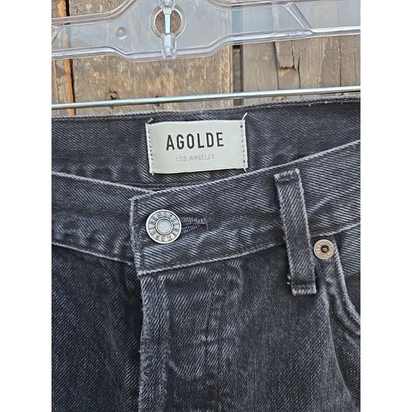 AGOLDE Lana Jean Women’s Size 30 Black Straight Leg Button Fly - Image 3