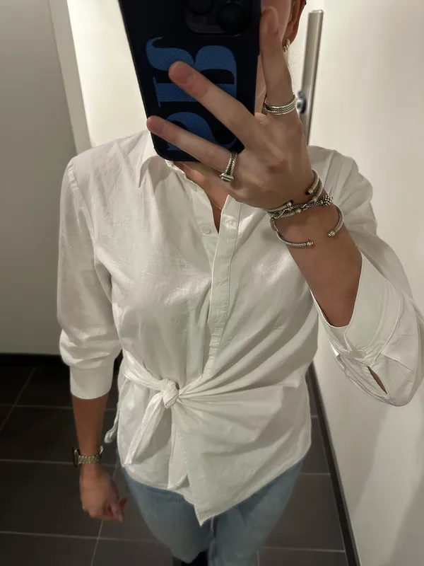 Zara white button down shirt with a tie - Image 2