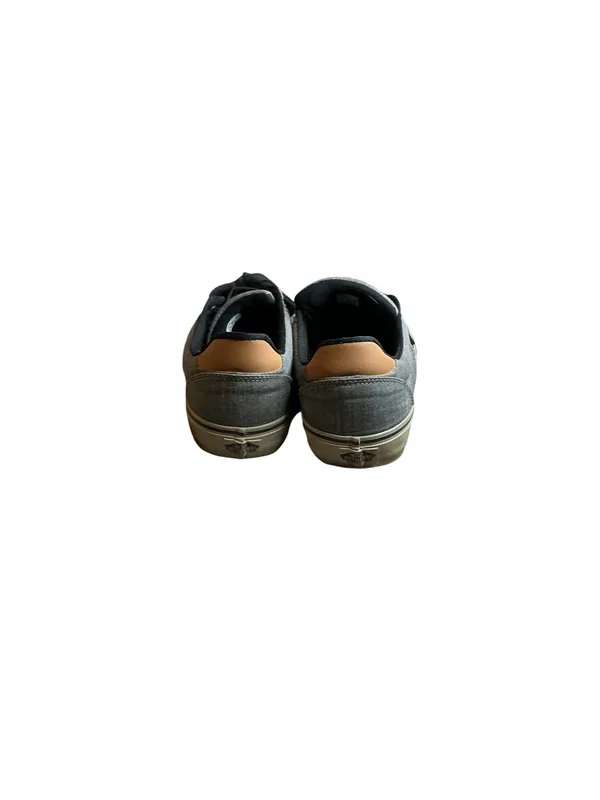 Vans Men’s Size 12 Gray Canvas Low Top Sneakers w/ Tan Leather Accents - Image 4