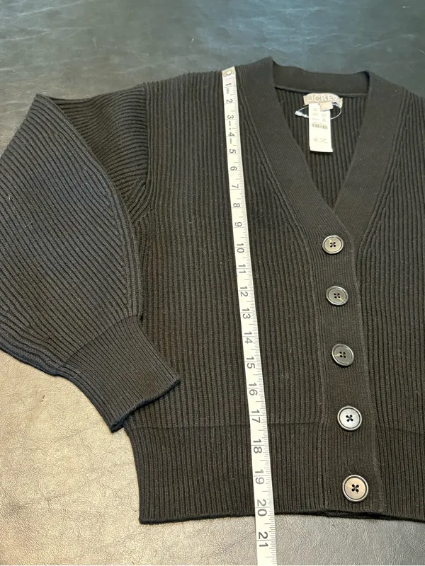 J. Crew Black Ribbed V-Neck Button-Up Cardigan NWT size XXS - Image 9