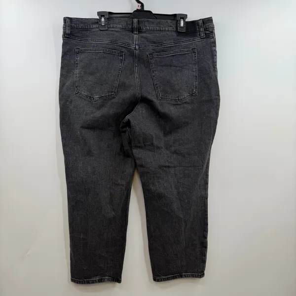 Abercrombie & Fitch The Mom High Rise Jeans 16S 33 Black Cropped Stretch - Image 4