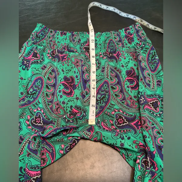 Aerie Paisley Jogger style Pants in Green and Pink size M - Image 11