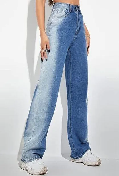SheIn High Waisted Color Fade Jeans - Image 2