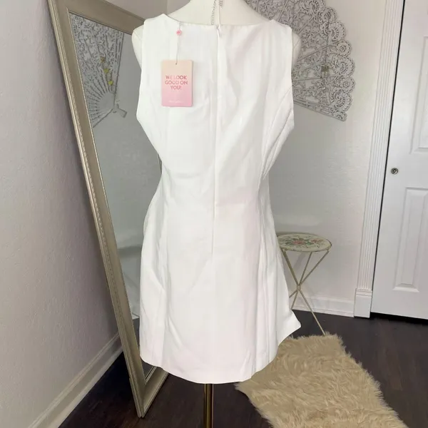 NWT Hello Molly Exclusive Sophisticated Icon Mini Dress White XL - Image 4