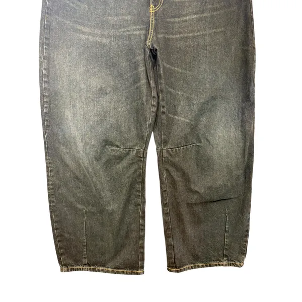 Zara Womens Wide Leg Barrel‎ Jeans Dark Wash High Rise Denim Size 12 Blue - Image 5
