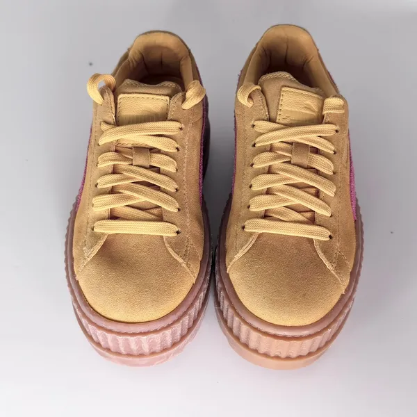 Puma Fenty Cleated Creeper Suede Platform Sneakers Yellow Women 5.5 / Youth 4 - Image 3