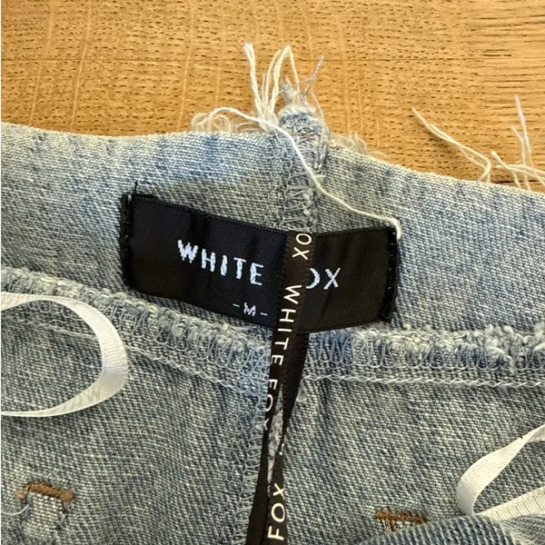White Fox Mini Skirt Denim Be Without You Size M Blue - Image 3