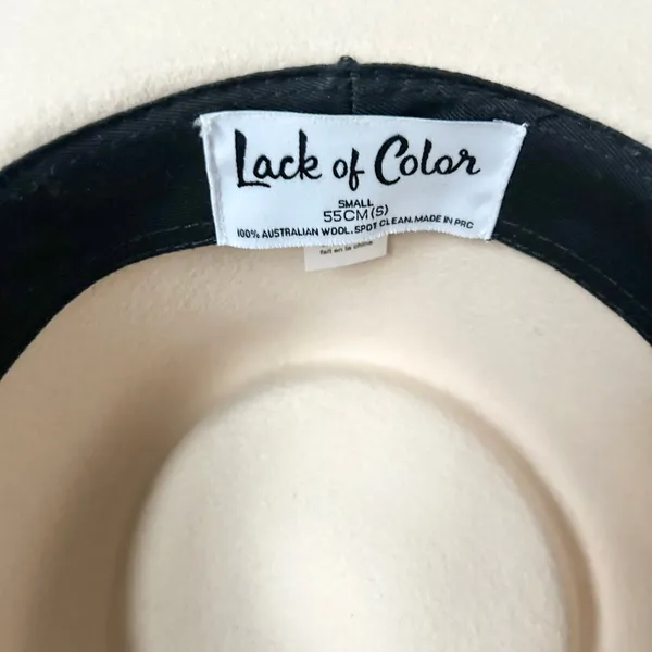 Lack of Color Ivory Rancher 100% Australian Wool Felt Fedora Hat Size Small - Image 7