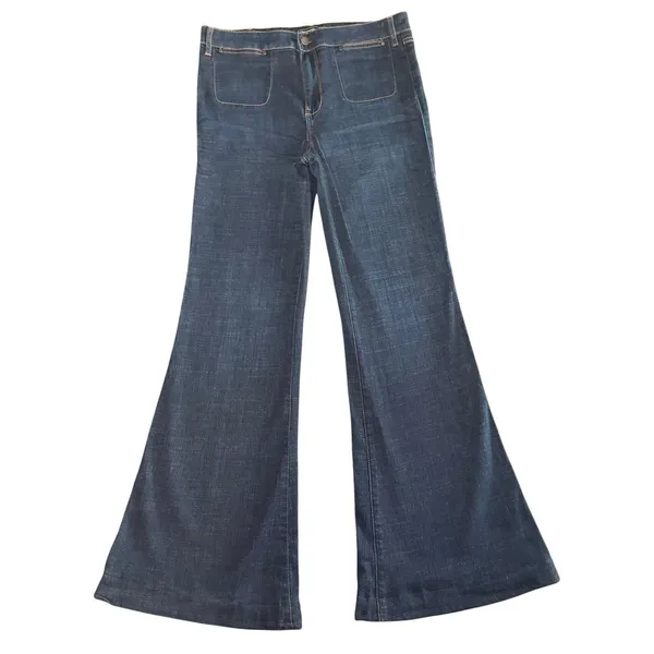 Abercrombie &‎ Fitch Signature Collection High Rise Wide Leg Flare Jeans 29x34 - Image 2