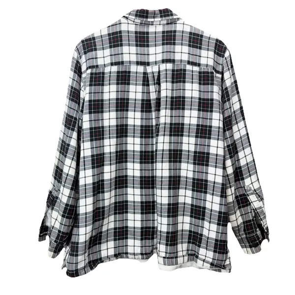 LL Bean Plaid Sherpa‎ Fleece Lined Flannel Shirt Jacket Shacket Size LARGE - Image 6