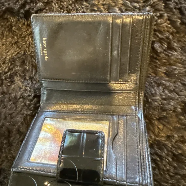 Kate Spade New York Black Patent Leather Credit Card Wallet - Image 6